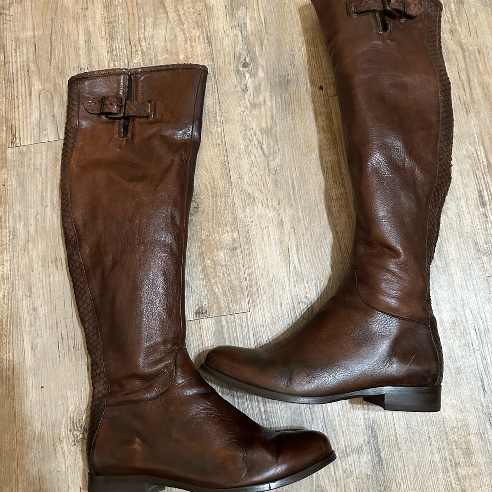 Ron White Leather Knee-High Boots